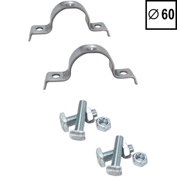 3G Italia KIT Staffe/BULLONERIA Numero 6 D.MM 60 (2 Staffe, 4 Viti, 4 Dadi) - 3G ITALIA